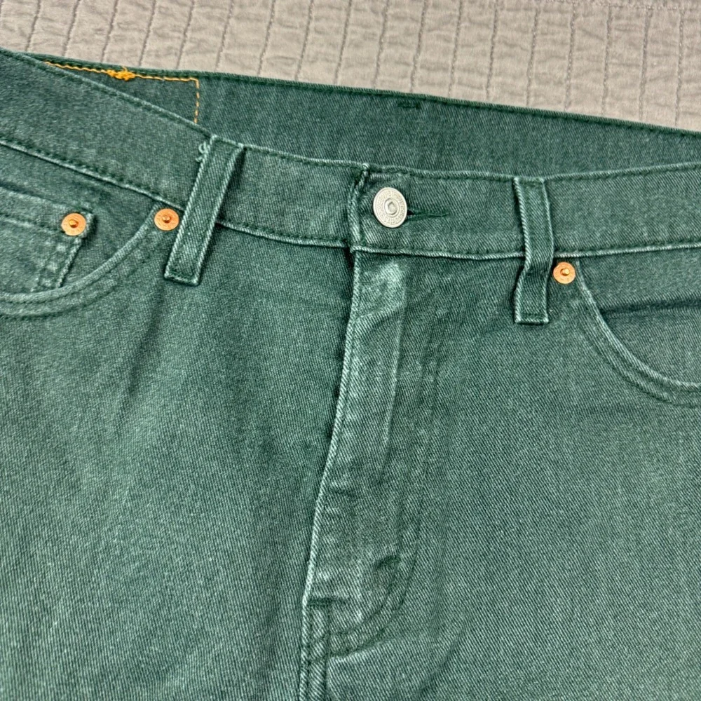 Levis 511 Slim Fit Jeans Mens 34x30 (35x29) Forest Green Pants Faded Distressed